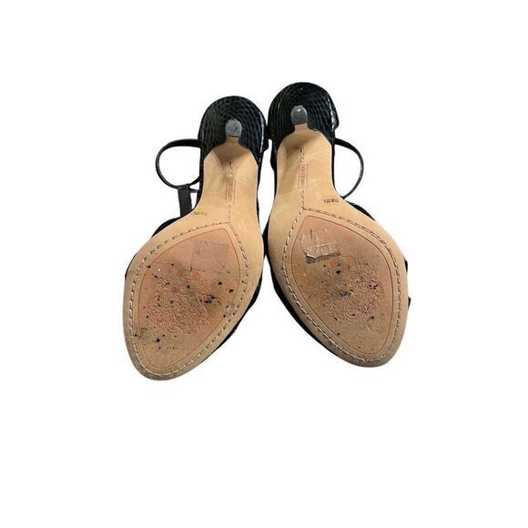 Vince Camuto Woke Black Jeweled Snakeskin Embossed Leather Stiletto heels 7.5 - Picture 5 of 5
